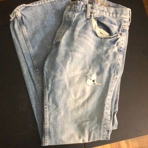 American Eagle Distressed Men’s Low-Rise Boot-Cut Jeans 33 X 32